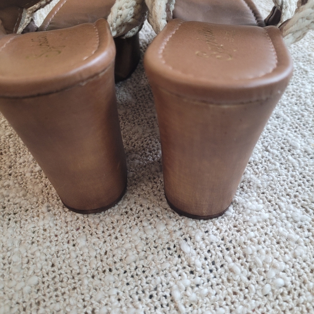 Seychelles Braided Two-Band Slide Mules in Cream and Brown - Picture 7 of 10
